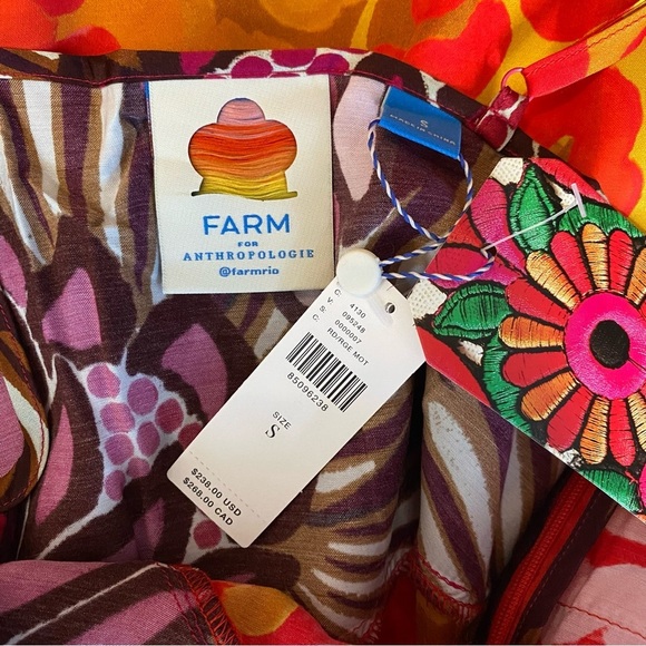 NWT FARM Rio x Anthropologie Printed Slip Dress - Picture 4 of 9